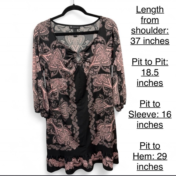 INC International Concepts Paisley Keyhole Dress - Size Large - Picture 7 of 7